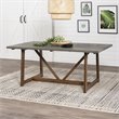 Home Square 7-Piece Set with Wood Dining Table & 6 Dining Chairs