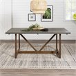 Home Square 7-Piece Set with Wood Dining Table & 6 Dining Chairs