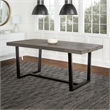 Home Square 7-Piece Set with Rustic Wood Dining Table & 6 Dining Chairs in Brown