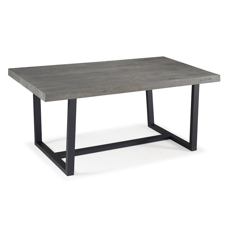 Home Square 7-Piece Set with Rustic Wood Dining Table & 6 Dining Chairs in Green