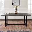 Home Square 7-Piece Set with Rustic Wood Dining Table & 6 Dining Chairs in Green