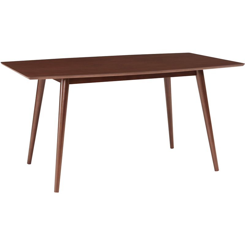 Home Square 7-Piece Set with Mid-Century Dining Table & 6 Dining Chairs