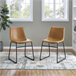 Home Square 7-Piece Set with Mid-Century Dining Table & 6 Dining Chairs