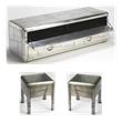Home Square 3-Piece Set with Entertainment Console and 2 End Tables in Gray