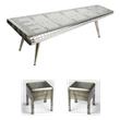 Home Square 3-Piece Set with Metal Coffee Table and 2 End Tables in Gray