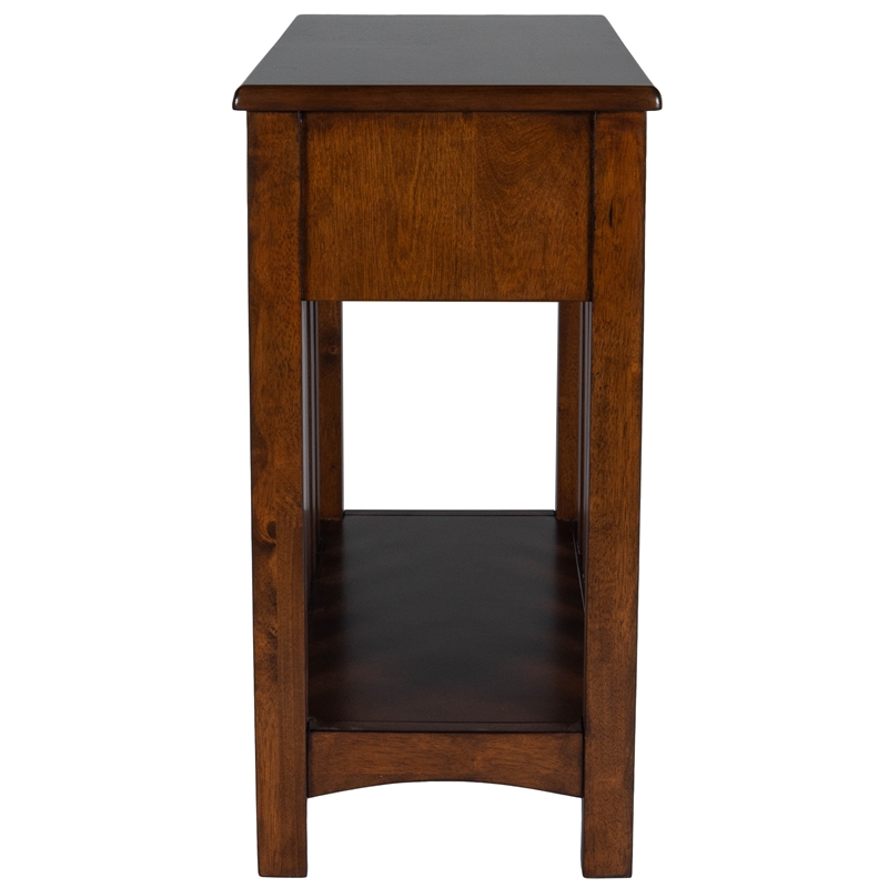 Home Square 3-Piece Set with Console Table and 2 Chairsides Table in Brown