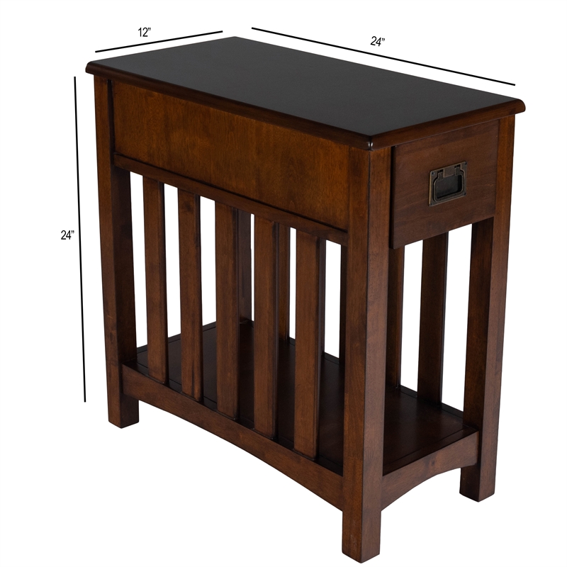 Home Square 3-Piece Set with Console Table and 2 Chairsides Table in Brown