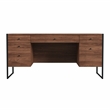 Home Square 2-Piece Set with File Cabinet and 2-Drawer Wood Writing Desk