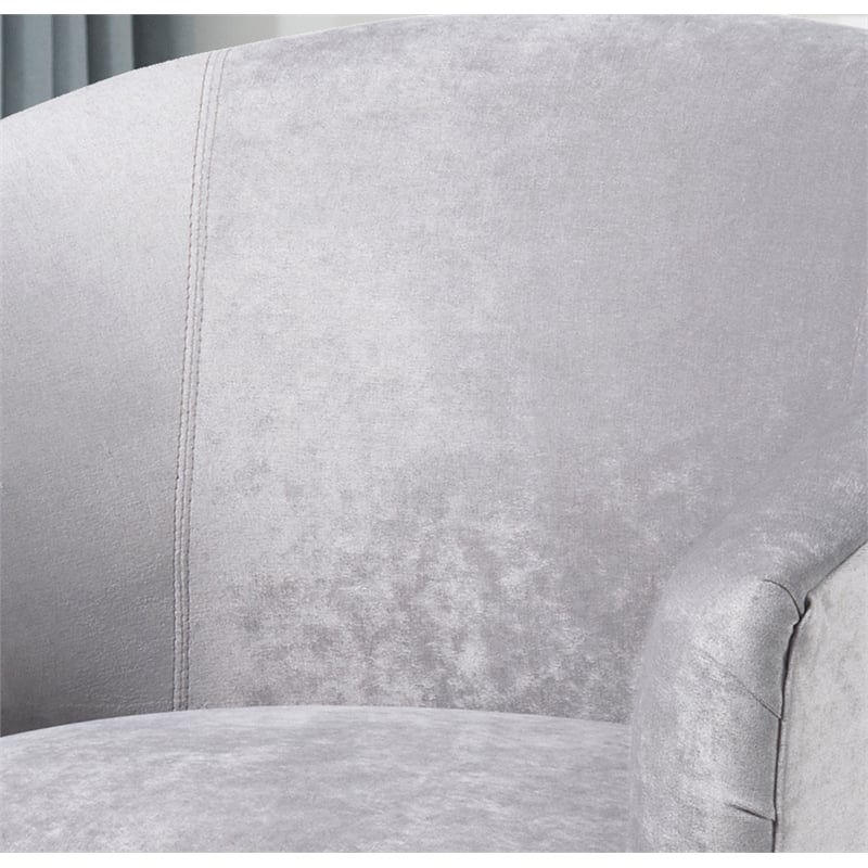 Home Square Microfiber Swivel Accent Chair in Silver Gray - Set of 2