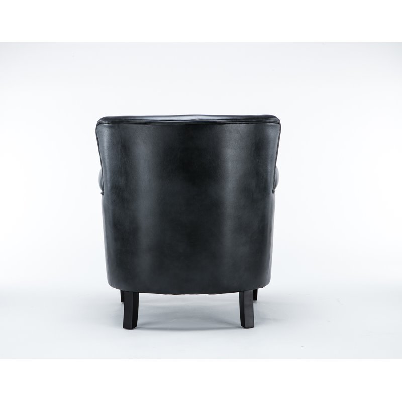 Home Square Faux Leather Club Accent Chair in Charcoal - Set of 2