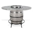 Home Square 5-Piece Set with Pub Table and 4 Swivel Wood Stools