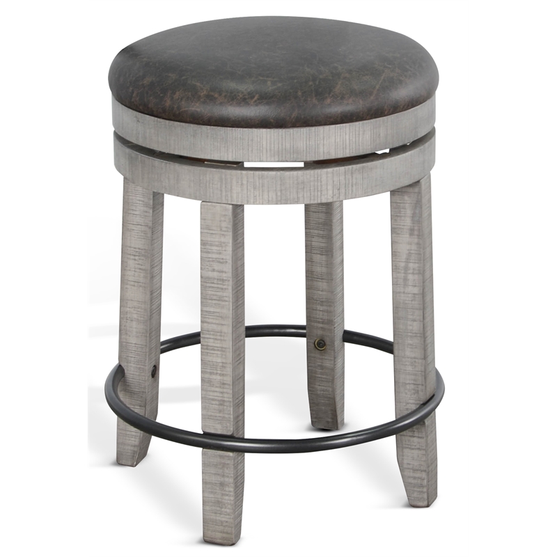 Home Square 5-Piece Set with Pub Table and 4 Swivel Wood Stools