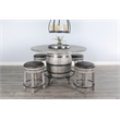Home Square 5-Piece Set with Pub Table and 4 Swivel Wood Stools