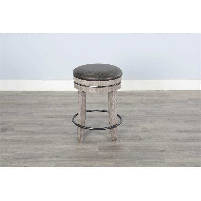 Home Square 5-Piece Set with Pub Table and 4 Swivel Wood Stools