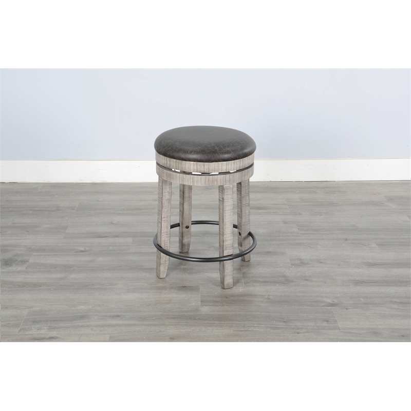 Home Square 5-Piece Set with Pub Table and 4 Swivel Wood Stools
