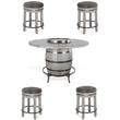 Home Square 5-Piece Set with Pub Table and 4 Swivel Wood Stools