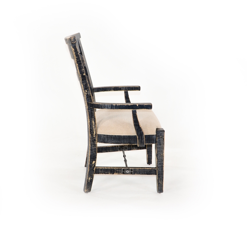 Home Square 8-Piece Set with Table & 4 Side Chairs & 2 Arm Chairs & Wood Server