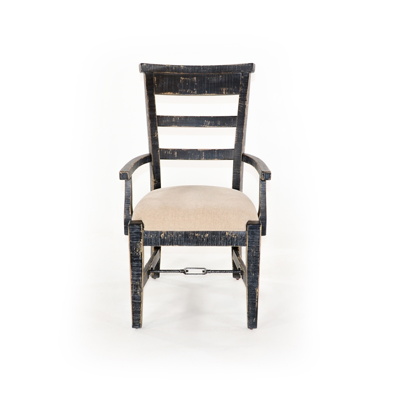 Home Square 7-Piece Set with Extension Table and 6 Side Chairs in Black