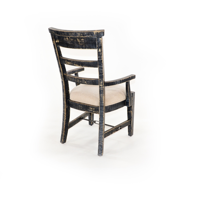 Home Square 7-Piece Set with Extension Table and 6 Side Chairs in Black