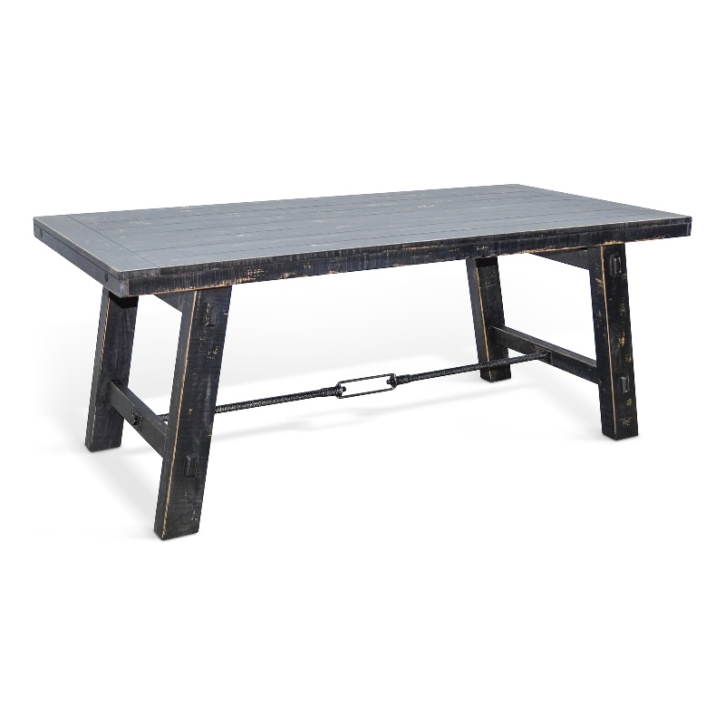 Home Square 6-Piece Set with Dining Table and 4 Ladderback Chairs and Bench
