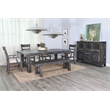 Home Square 6-Piece Set with Dining Table and 4 Ladderback Chairs and Bench