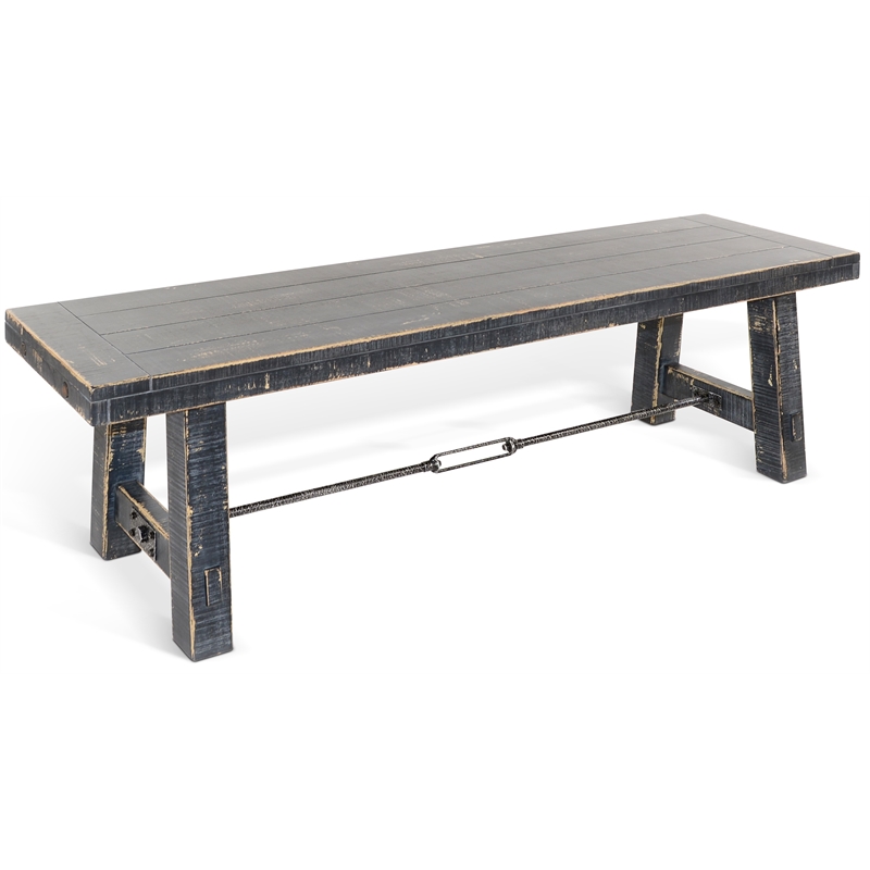 Home Square 6-Piece Set with Dining Table and 4 Ladderback Chairs and Bench
