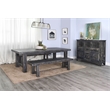 Home Square 6-Piece Set with Dining Table and 4 Ladderback Chairs and Bench