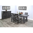Home Square 7-Piece Set with Dining Table and 6 Ladderback Chairs in Black
