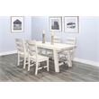 Home Square 7-Piece Set with Dining Table & 6 Ladderback Chairs in White