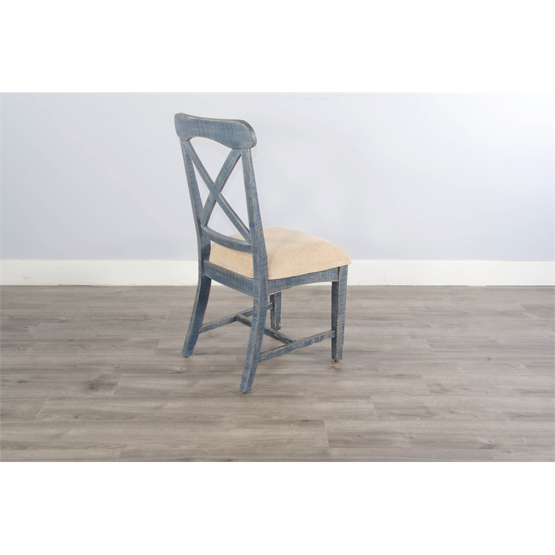 Home Square 5-Piece Set with Dining Table and 4 Dining Chairs in Blue