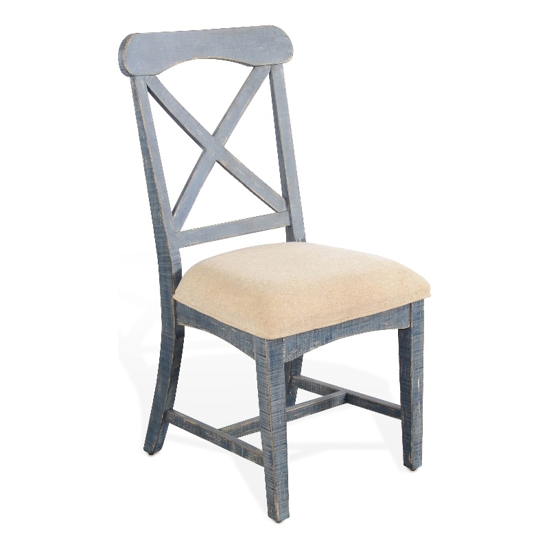 Home Square 5-Piece Set with Dining Table and 4 Dining Chairs in Blue