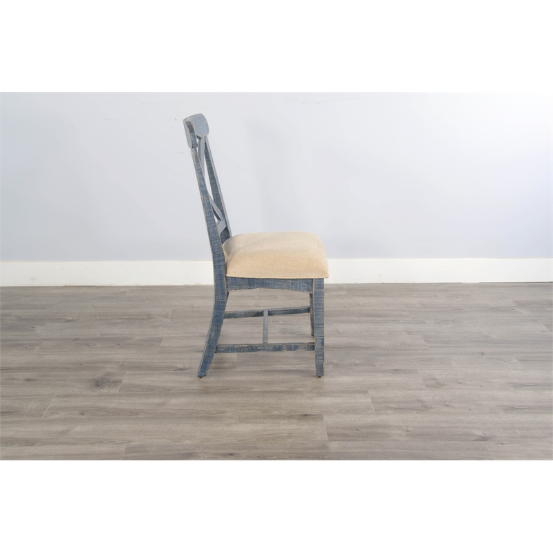 Home Square 5-Piece Set with Dining Table and 4 Dining Chairs in Blue