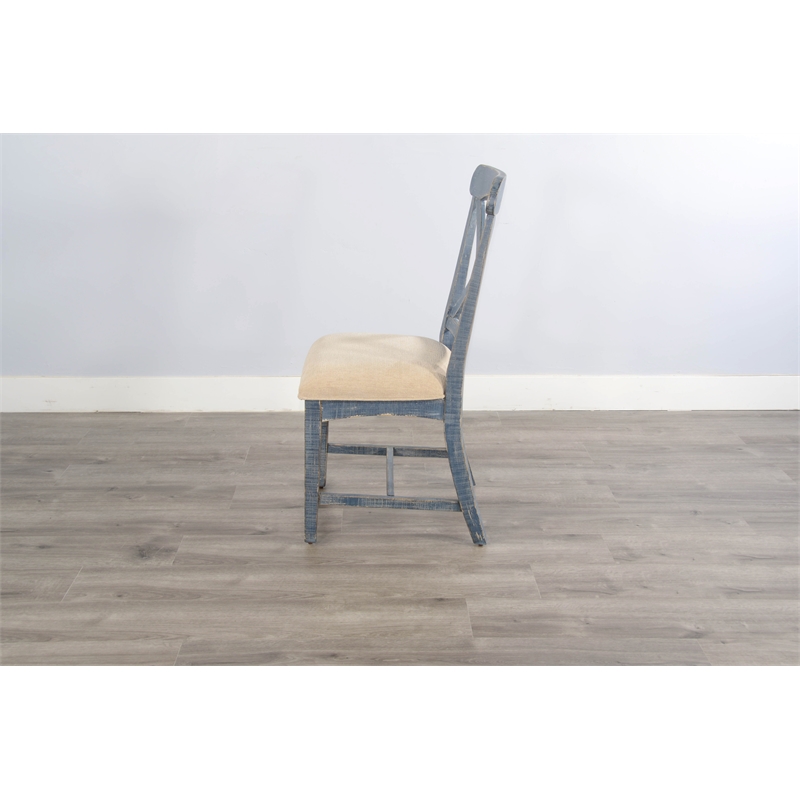 Home Square 5-Piece Set with Dining Table and 4 Dining Chairs in Blue