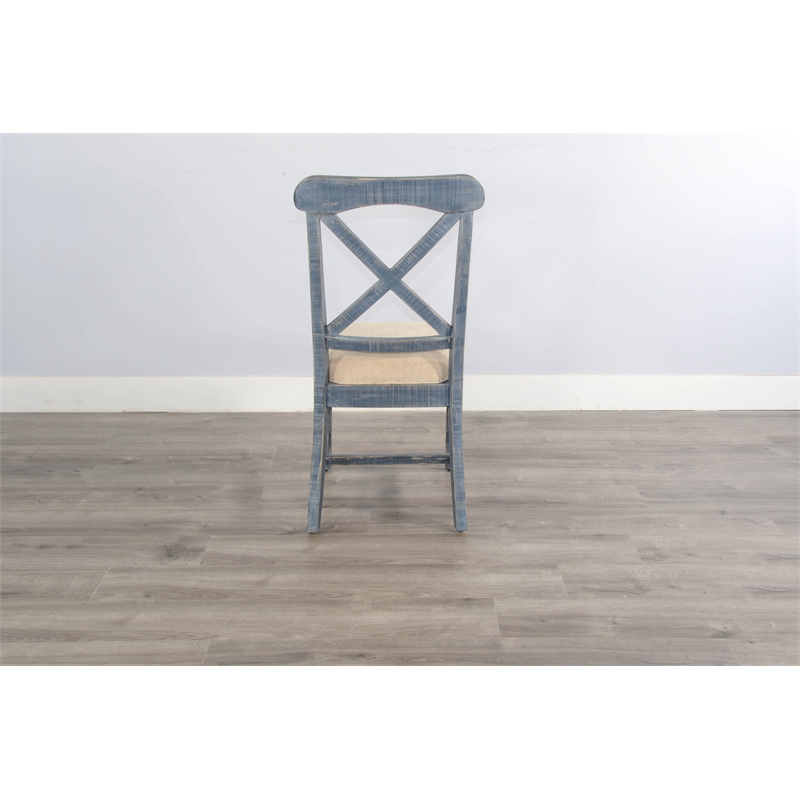 Home Square 5-Piece Set with Dining Table and 4 Dining Chairs in Blue