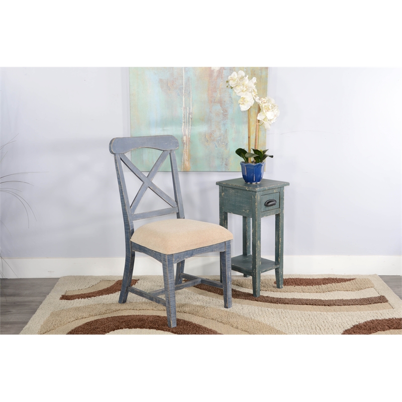 Home Square 5-Piece Set with Dining Table and 4 Dining Chairs in Blue