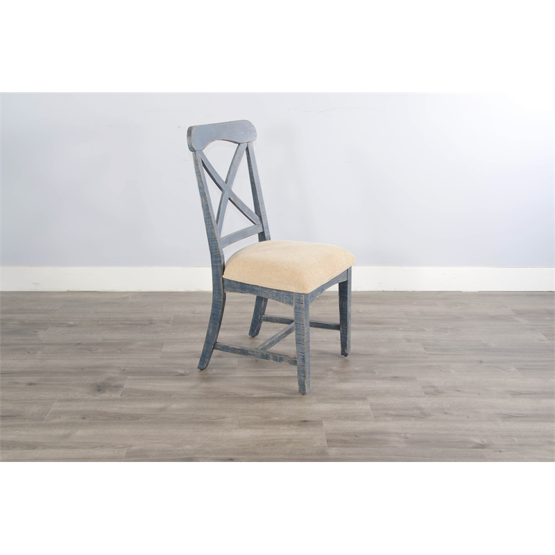 Home Square 5-Piece Set with Dining Table and 4 Dining Chairs in Blue