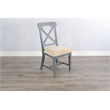 Home Square 5-Piece Set with Dining Table and 4 Dining Chairs in Blue