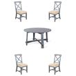 Home Square 5-Piece Set with Dining Table and 4 Dining Chairs in Blue