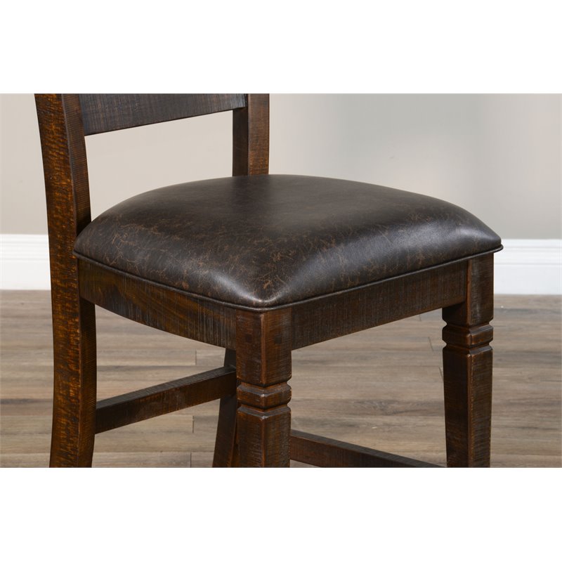 Home Square 5-Piece Set with Dining Table and 4 Barstools in Tobacco Leaf
