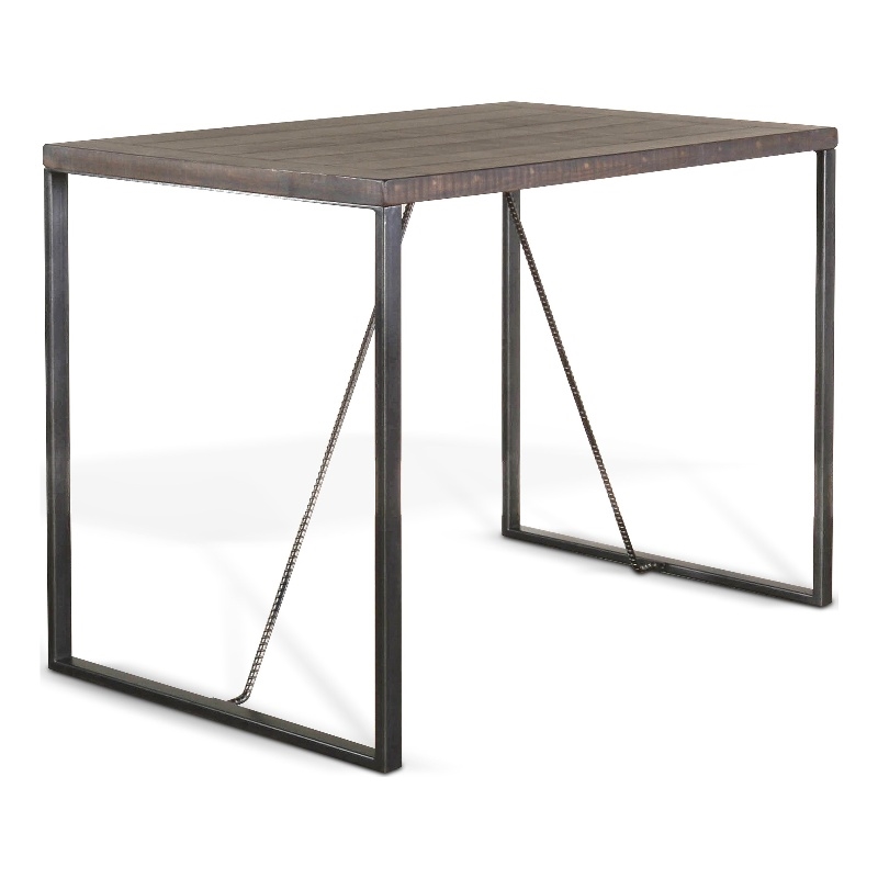 Home Square 5-Piece Set with Dining Table and 4 Barstools in Tobacco Leaf