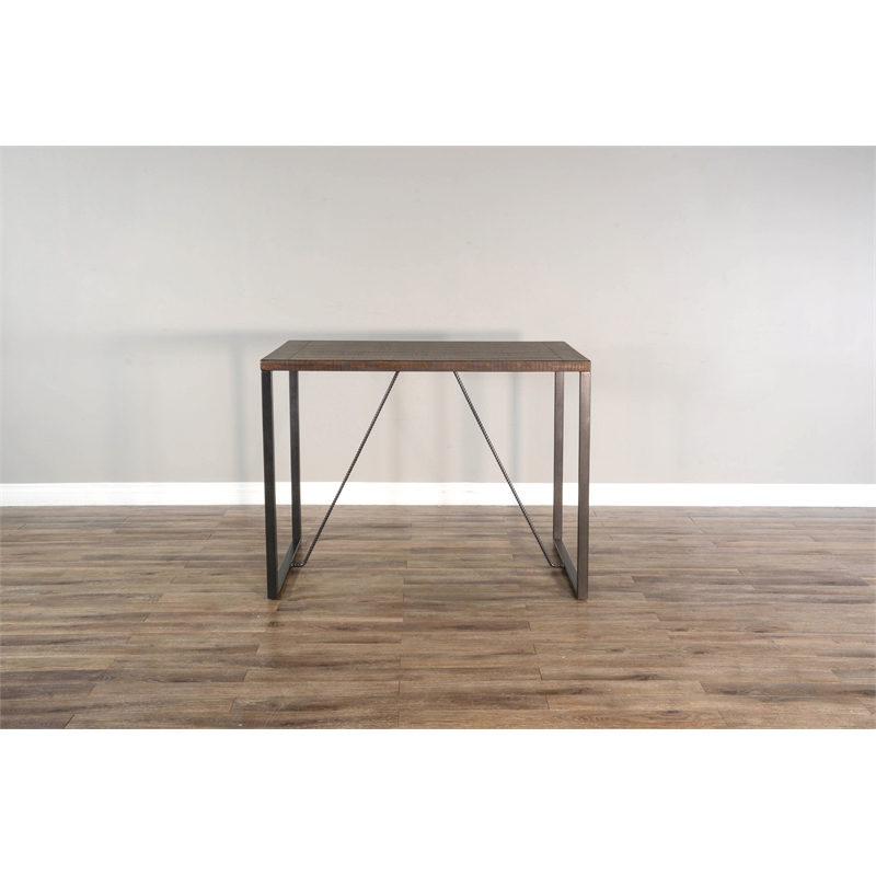 Home Square 5-Piece Set with Dining Table and 4 Barstools in Tobacco Leaf