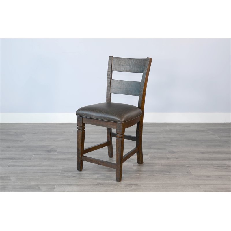 Home Square 5-Piece Set with Dining Table and 4 Barstools in Tobacco Leaf
