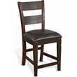 Home Square 5-Piece Set with Table and 4 Ladderback Barstools in Tobacco Leaf