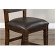 Home Square 5-Piece Set with Table and 4 Ladderback Barstools in Tobacco Leaf