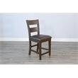 Home Square 5-Piece Set with Table and 4 Ladderback Barstools in Tobacco Leaf