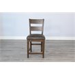 Home Square 5-Piece Set with Table and 4 Ladderback Barstools in Tobacco Leaf