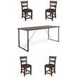 Home Square 5-Piece Set with Table and 4 Ladderback Barstools in Tobacco Leaf