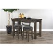 Home Square 7-Piece Set with Table and 6 Wood Swivel Barstools