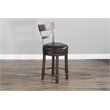 Home Square 7-Piece Set with Table and 6 Wood Swivel Barstools