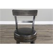 Home Square 7-Piece Set with Table and 6 Wood Swivel Barstools
